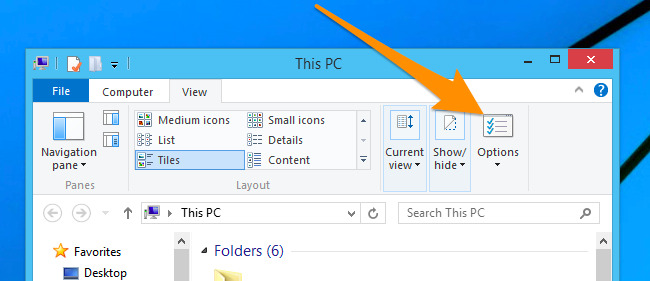 Folder search option Win 10 or 8